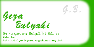 geza bulyaki business card
